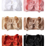 doboi 6PCS Baby Girl Headbands - Ribbon Bow Nylon Hair Accessories for Infants, Newborns, and Toddlers