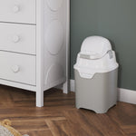 Foundations Mini Diaper Pail with Airtight Lid, Durable & Odorless Diaper Disposal, Large Capacity, Holds up to 30 Newborn Diapers, Refill with Any Bags, Baby Registry Gift - Gray