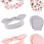Hudson Baby baby-girls Cotton Headband and Scratch Mitten Set
