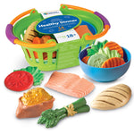 Learning Resources New Sprouts Healthy Dinner, Pretend Play Food Set, Kitchen Toys, 14 Piece Set, Ages 18mos+
