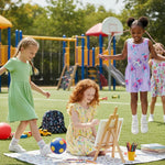 PATPAT Girls 3-Pack Dresses Floral & Solid Skater Soft Cotton Summer Outfits for School, Playdates & Daily Wear 5–6 Years