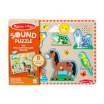 Melissa & Doug Zoo Pet Animals Sound Puzzle – 8-Piece Wooden Peg Puzzle with Light-Activated Sounds, Music Learning Toy for Toddlers and Preschoolers Ages 2+