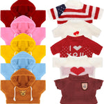 Fuyamp 10 Pcs Bear Clothes Tee Doll Clothes Bear Hoodie Sweater Fit 14-18 Inches Bears Include Cute Clothes Glasses Hat Kawaii Plush Doll Clothes DIY Bear Toy