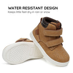 Apakowa Kids Toddler Boys Boots Fall Ankle Work Boots Brown Water Resistant