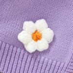 Toddler Baby Girl Sweater Floral Cardigan Knit Long Sleeve Coat Cute Fall Winter Outfits Clothes Infant Newborn (Purple, 6-9 Months)
