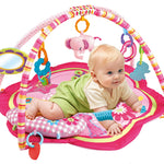 Pink Baby Acctivity Play Gyms Playmats Colorful Infants Toddler Play Mat with Arches, Activity Toys, Plush Animals, Elephant