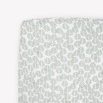 Little Unicorn Premium Crib Sheet | Breathable & Super-Soft Muslin Fabric (Leaf Motif)