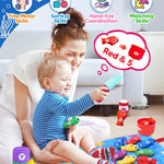 Montessori Toys for 1 Year Old, Toddler Fishing Game with Stacking Cups, Learning Educational Toys for 1 2 Year Old Boy Girl Birthday Gifts, Baby Toy 12-18 Months, Sensory Sorting Toy for Toddlers 1-3