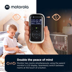 Motorola Nursery Audio Baby Monitor Dual Room HD, 1500ft Range, Night Light, 2-Way Audio, No WiFi Audio Only with Parent Unit & 2 Monitors, PIP15