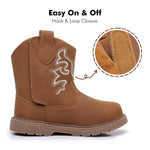 Ahannie Toddler Cowboy Boots Boys Girls Western Boots with Hook Loop