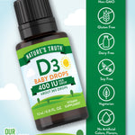 Nature's Truth Vitamin D Drops for Infants | 400 IU | 9.2 mL | D3 for Kids | Vegetarian, Non-GMO & Gluten Free Supplement