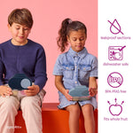b.box Snack Box - Leakproof Mini Bento Box for Kids & Toddlers, 2 Compartment Snack Containers for Kids, Lunch Containers, Dishwasher Safe, BPA Free, PFAS Free, Ages 4m+, 1 3/4 Cup - Midnight
