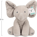 Animated Flappy The Elephant Plush, Singing Stuffed Animal Baby Toy for Ages 0 and Up, Gray, 12"