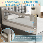 AquaVogue 3-Pack Bed Rails for Toddlers with Headboard Rod - Height Adjustable Baby Bed Rail Guard Specially Designed for Twin Size (74.8 x 74.8 x 39 Inch)