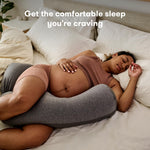 Frida Mom Pregnancy Pillow, Body Pillow, Cooling Pillow, Adjustable for Comfortable Sleep and Pregnancy Belly Support, Back Support, and Leg Support, Gray