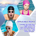 12 Pack Swimming Nose Clips, Soft Silicone Waterproof Nose Plugs with Case, Non-slip Comfortable Fit for Kids Adults, Reusable Swim Clip for Pool Training Diving Surfing, 1.42 Inch, Bright Color