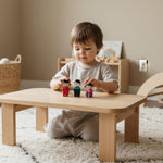 PlanToys® PlanWorld Family Set | 4 Wooden Poseable Figures for PlanCity & PlanWorld Playsets | Montessori Pretend Play Family with Flexible Arms & Legs | Eco-Friendly Sustainable Wooden Toy for Kids