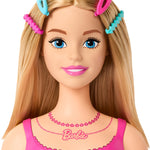 Barbie Doll Styling Head, Blond Hair with 20 Colorful Accessories, Doll Head for Hair Styling