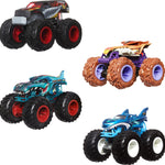 Hot Wheels Monster Trucks 2-Pack, Demolition Doubles Set of 2 Toy Vehicles in 1:64 Scale, for Kids & Collectors (Styles May Vary)
