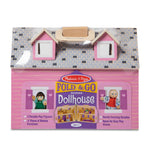 Melissa & Doug Fold and Go Wooden Dollhouse With 2 Dolls and Wooden Furniture,Multi,One Size