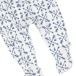 HonestBaby 3-Pack Organic Cotton Footed Harem Pants, Compass Blue, Newborn