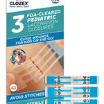 Clozex Pediatric Laceration Closures - Repair Wounds Without Stitches, FSA HSA Eligible Skin Closure Device for 3 Individual Wounds Or Combine for Total Length of 2 3/8 Inches