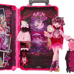 Monster High Skulltimate Secrets Draculaura Doll and Accessories Set, Destination: Gore-geous Oasis with Suitcase and 19+ Surprises Like Clothes