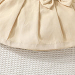 Pleated Skirt Fashion Versatile Skirt Baby Girls Infant Toddler Flared Short Skirt with Elastic (Khaki, 18-24 Months)