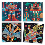 DJECO Space Battle Sticker Mosaic Kit - Craft Your Own Space Battle Scene for School or Gifts - Fun & Creative for Family & Friends, Boys & Girls, Mosaic Art Craft Kit for Kids 5+ - Multi