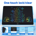 16 Inch Large LCD Writing Tablet for Kids, Colorful Reusable Electronic Doodle Board with Stylus, Educational Drawing Pad for Math Practice & Learning, Travel Essential Toys for Boys Girls (Blue)