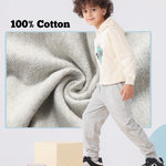 GFQLONG 3 Pack Toddler Pants Sweatpants Boys Cotton Joggers, Athletic Pull on Sweat Pants with Pockets for Kids Clothes, Grey+Black+Navy, 2-3T