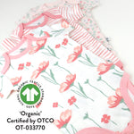 HonestBaby Unisex Baby 100% Organic Cotton 3-Pack Short Sleeve One-Piece Bodysuits, Strawberry Pink Floral, 18 Months