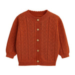 Simplee kids Baby Girl Thin Sweater Solid Cardigans Baby Girls Long Sleeve Coat Cardigan for Fall 3-6 Months
