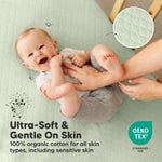 2-Pack Waterproof Crib Mattress Protector Cover Fitted - Quiet Baby Crib Mattress Pad Sheets, 52" x 28" Soft Quilted Cotton Baby Sheet, Machine Washable, Easy Fit, Durablee (Sage/Mavy)