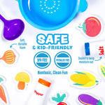 Tub Works® Tub Soup™ Scoop, Strain & Play Toddler Bath Toy | Floating Foam Veggies, Ladle for Scooping & Soup Pot for Straining | Pretend Play Cooking Kids Bath Toys | Creative Bathtub Toys