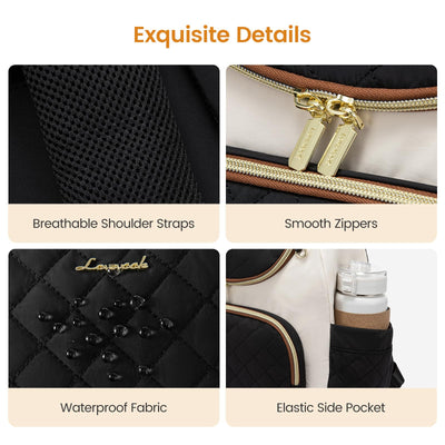 LOVEVOOK Small Diaper Bag Backpack, Waterproof Diaper Bags for Baby Girl Boy with Changing Pad, Stylish Baby Diaper Bag, Travel Diaper Bag for Mom Dad with Stroller Buckles,14 Inch