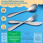 6 Piece Kids Silverware Set, EIUBUIE 18/10 Stainless Steel Toddler Utensils, Child and Baby Safe Flatware, Metal Kids Utensil Cutlery Set Includes 2 Toddler Forks and Spoons, 2 Butter Knives