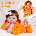 Aori Lifelike Reborn Baby Dolls - 22 Inch Realistic Baby Girl - Soft Weighted Body Doll with Fox Outfit Newborn Baby Doll for Girls 3+, Collectors, Role Play | Real Life Baby Doll Gift Set