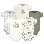 Hudson Baby Unisex Baby Cotton Bodysuits, Forest Animals 5-Pack, 18-24 Months
