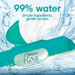 Pampers Baby Wipes Aqua Pure, 99% Water Based Wipes, Hypoallergenic and Unscented Infant Wipe, 336 Total (6 Flip-Top Packs)