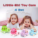 xFFFun 4 Set Toy Cars for Toddler Girl, Toddlers Push Car Toys Pink, Rattles Push and Go Truck, Birthday Presents for Twin Girls 3 + Year Old Twins Gift Ideas