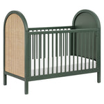 Babyletto Bondi Cane 3-in-1 Convertible Baby Crib - GREENGUARD Gold Certified Convertible Crib to Toddler Bed & Daybed - Wooden Baby Bed - 4 Adjustable Heights - Made of 100% Solid Wood - Forest Green