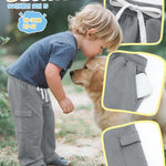 Mumucove 4 Pack Baby Boys' Cargo Sweatpants Toddler Straight Leg Elastic Waist Pants Athletic Open Bottom Jogger with Pockets(Black, Dark Mixed Gray, Light Mixed Gray, White Heather,5 T)