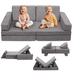 IdeaKey Modular Kids Play Couch, Toddlers Couch Building Set, Children Convertible Play Fort, Kids Sofa for Playroom and Bedroom, Rectangular Armrests