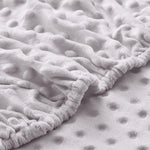 Entisn Pack N Play Sheets Fitted, 26 x 38 Inch Minky Dot Mini Crib Sheet for Boys and Girls, Soft and Warm Fleece Nursery Bedding for Most Mini Crib Mattresses (Light Grey)