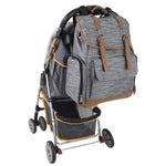 Fisher-Price Drawstring Diaper Bag Backpack with Wipes Pocket, Insulated Bottle Compartment, Stroller Straps