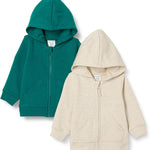 Amazon Essentials Unisex Toddlers and Babies' French Terry Zip-Up Hoodie, Multipacks