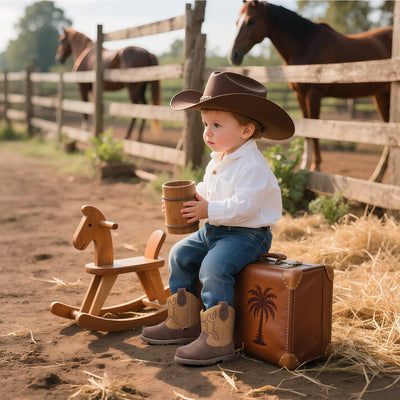 Apakowa Baby & Toddler Cowboy Boots for Boys Girls Infant Cowgirl Boots