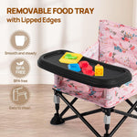 Portable Baby Chair Baby Bumbo Seat with Tray,Baby Camping Chair with Tray for Baby Girl,Design Straps to Kitchen Chairs,Indoor/Outdoor Use(Pink)