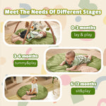 Baby Play Gym Mat - 8-in-1 Activity Playmat with Detachable Toys for Sensory Development - Thick, Oversized, Washable & Non-Slip Baby Floor Mat - Perfect Tummy Time Mat for Infants 0 6 12 Months